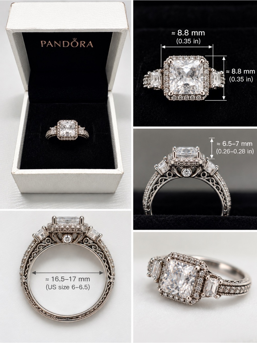 Silver-Tone Halo Ring
